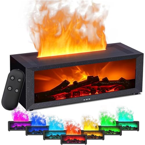 Flame Aroma Diffuser Remote Control Simulation Fireplace Essential Oil Diffuser <b>USB</b> <b>Powered</b> Tabletop Plastic - Product Image 1