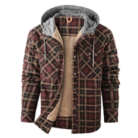 TONGYANG taille américaine hommes flanelle chemise veste avec capuche Plaid matelassé doublé hiver manteaux épais à capuche vêtements d'extérieur homme polaire chemises