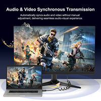 Câble vidéo TPU ultra-fin personnalisé en usine, mini-câble spiralé pour HDTV, 1m, 8K60Hz, haute vitesse, 48 Gbps, pour projecteur et ordinateur