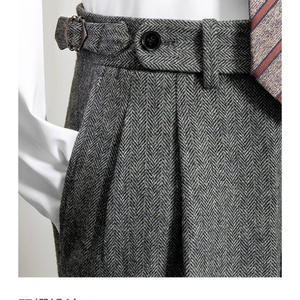 <span class=keywords><strong>Pantalon</strong></span> en <span class=keywords><strong>tweed</strong></span> à chevrons pour <span class=keywords><strong>homme</strong></span>, coupe slim, nouvelle collection automne-hiver, <span class=keywords><strong>pantalon</strong></span> Naples, <span class=keywords><strong>pantalon</strong></span> de costume décontracté, coupe droite - Product Image 6