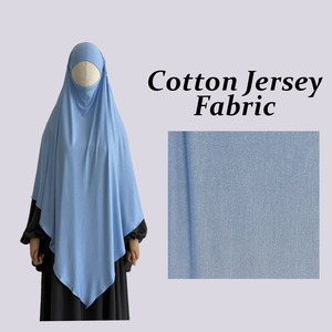 Cotton Jersey Stretchy Khimar Với Tie Trở Lại Hồi Giáo Quần Áo Phụ Nữ Hồi Giáo Hijab Nhà Sản Xuất Eid Cầu Nguyện Một Lớp Dài Khimar - Product Image 4