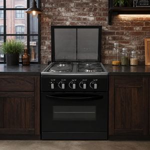 Cuisinière professionnelle 4 brûleurs avec <span class=keywords><strong>four</strong></span>, 4 plaques chauffantes, 3 gaz et 1 électrique, appareil de cuisine - Product Image 3