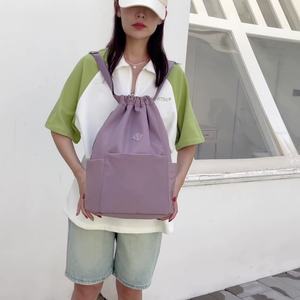 Sac à dos de sport décontracté unisexe 2025 avec logo personnalisé, en nylon et polyester imperméable, sac à cordon pour le fitness et les activités de plein air - Product Image 4