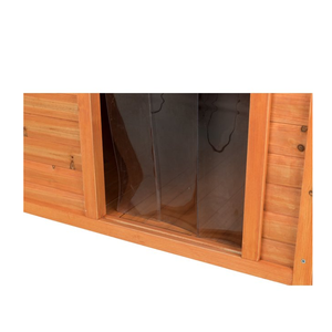 בית כלבים חיצוני קטן מבודד חום קלאסי עמיד בפני מזג אוויר עם גג צירים חומר עץ בר קיימא - Product Image 6