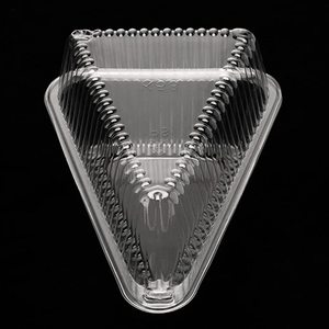 Clear Plastic Hinged Cake Slice Cheesecake Container Triangular Cake Box