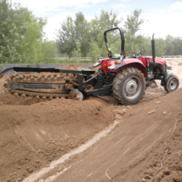 Trancheuse à chaîne pour tracteur avec moteur 120 CV pour la pose de câbles optiques et de conduites d'eau, l'irrigation des terres agricoles et la construction