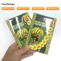 Sachets d'emballage souple imprimés sur mesure pour chips de banane et chips de plantain à haute barrière, emballage flow pack en forme de coussin, faible MOQ