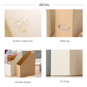 סיטונאי מכירה לוהטת צבע קשה קרטון אחסון ארגונית שולחן קובץ תיבת מגזין בעל קובץ - Product Image 4