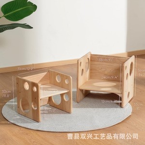 Mesa Montessori de Madera Maciza para Niños, Cuadrada, Multifuncional, para Educación Temprana, Pintura, Arte y Actividades - Product Image 2