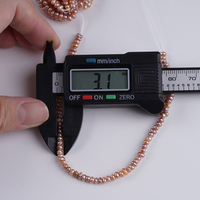 Perles en vrac en forme de bouton de 18 cm, 3-4 mm, perles d'eau douce, brins de perles pour la fabrication de bijoux, vente en gros