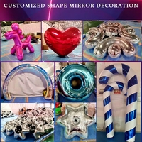 Grande sphère miroir gonflable en PVC, ballon réfléchissant brillant pour discothèque, Noël, mariage, événements