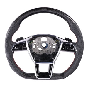 Volant de voiture en cuir perforé blanc et fibre de carbone YLC Upgrades pour <span class=keywords><strong>Audi</strong></span> A3 A4 A5 - Product Image 4