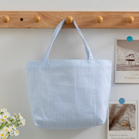 Sac fourre-tout d'été, style décontracté, sac à main rayé grande capacité, rétro et frais, sac de shopping à porter sous le bras