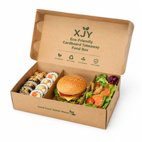 Hete Verkoop Afhaalmaaltijden Dozen Voor Snelle Lunch Sushi Rijst Fruitsalade Burger Eco Kartonnen Afhaalmaaltijden Pakket Papieren Doos
