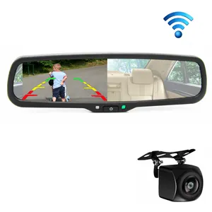 KOENBANG批发汽车后视镜4.3 "监视器汽车后视镜摄像头无线汽车倒车辅助