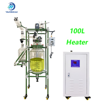 Réacteur en verre à double enveloppe de grande capacité 100L avec structure d'échange thermique pour la production en vrac à l'échelle pilote de produits chimiques fins