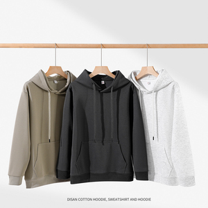 เสื้อฮู้ดดี้ผ้าฝ้ายฟลีซแบบสวมหัว สกรีนโลโก้ OEM ได้ตามสั่ง ทรงปกติ อุ่นสบายสำหรับฤดูหนาว แขนยาว เนื้อผ้านุ่ม แบบเรียบง่าย สำหรับผู้ชาย - Product Image 1