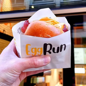 Bolsa de papel a prueba de grasa con logotipo personalizado, sándwich de huevo, embalaje de pan para pollo, comida rápida, bollos dulces <span class=keywords><strong>Bao</strong></span>, Hamburguesa de trufa, patatas fritas - Product Image 1