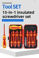 Kit d'outils de maintenance électrique haute tension 13-en-1 le plus vendu – Jeu de tournevis multifonctionnel isolé