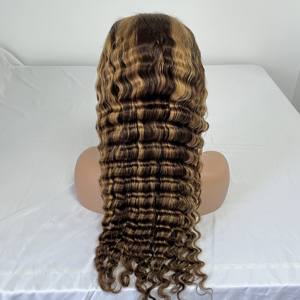 Top Qualité Remy Cheveux Highlight Couleur 4/27 # Pineaaple Wave HD Lace 13X6 Transparent Full Frontal Lace Perruque 100% Vierge Cheveux Humains - Product Image 5