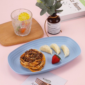 จานทรงรีเป็นมิตรกับสิ่งแวดล้อมจานทรงรีทำจากฟางข้าวสาลีถาดนึ่งและ<span class=keywords><strong>อบ</strong></span>แบบเรียบง่ายใช้ในบ้าน - Product Image 4