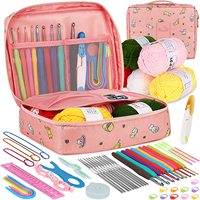 Looen Kit de Crochet de Bonne Qualité pour Débutants avec Accessoires de Couture, Trousse à Outils de Couture et Ensemble de Crochets
