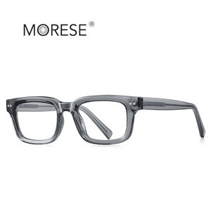 MORESE Anti Blue Light Gafas para hombres 2189 Estilo de negocios Patrón geométrico de borde completo Marco de forma cuadrada pequeña Uso diario - Product Image 6