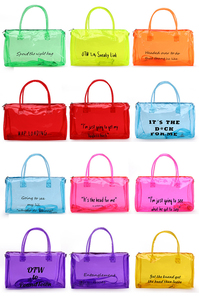 Bolso de hombro de viaje de PVC transparente de moda para mujer al por mayor, bolsa de viaje de gelatina a prueba de polvo para la noche, bolsa de lona con cierre de cremallera portátil - Product Image 6