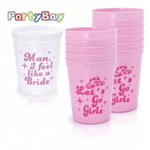 Vaso de Plástico Rosa para Despedida de Soltera, Let's Go Girls, para Fiestas de Boda y Damas de Honor, Promocional - Product Image 4