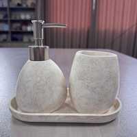 Ensemble d'accessoires de salle de bain en résine effet marbre, porte-savon moderne en résine