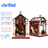 OCHOICE OEM Ghost Library Dollhouse Book Nook, Kit de Casa en Miniatura de Madera 3D con Luz LED para Decoración del Hogar DIY al por Mayor