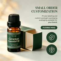 Huile Essentielle de Géranium Rosat 10ml Pure, à Base de Plantes, Distillée, Qualité Supérieure, Soin de la Peau, Aromathérapie, Vente en Gros OEM