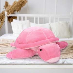 Mooie stijl realistische roze zeeschildpad knuffelkussen voor baby verjaardagsfeestjes, huisdecoratie en kinderkamer cadeaus - Product Image 1