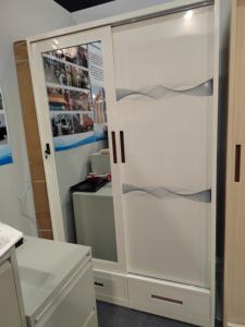 Armoire de chambre à coucher en acier armoire de <span class=keywords><strong>placard</strong></span> en acier almirah armoire à 2 portes coulissantes impression armoire en métal avec coffre-fort - Product Image 3