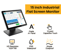 Moniteur Tactile Capacitif 15 Pouces Compatible Windows 10 pour Système de Point de Vente