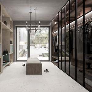 Armario de Diseño Italiano de Lujo con Puerta Corredera de Cristal, Armario Grande con Puerta de MDF para Dormitorio, Muebles para el Hogar - Product Image 6