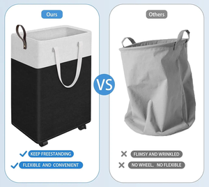 Xách tay có thể gập lại bông giặt giỏ với bánh xe nhà bẩn quần áo lưu trữ Organizer cản trở - Product Image 4