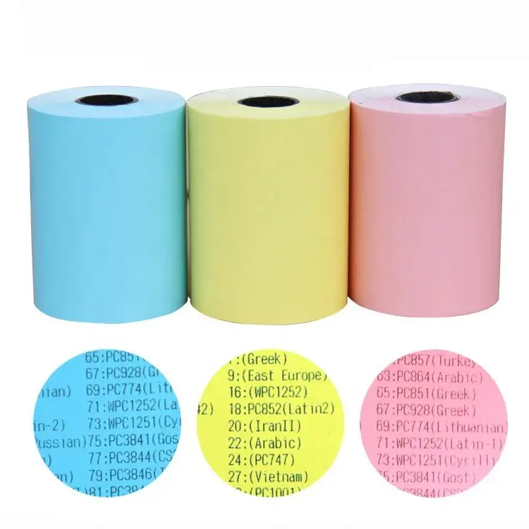 Aangepaste Kleur Grootte Atm Pos Supermarkt Kassa Papier Directe Thermische Printer Papier Rollen