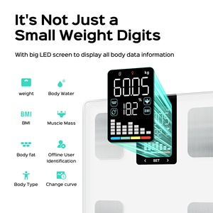 เครื่องชั่งน้ำหนักดิจิตอลวิเคราะห์ไขมันในร่างกายอัจฉริยะ พร้อมหน้าจอ LED แสดงผล 15 ค่าพารามิเตอร์ทางการแพทย์ ใช้พลังงานจากแบตเตอรี่ ใช้งานได้แบบออฟไลน์ - Product Image 6