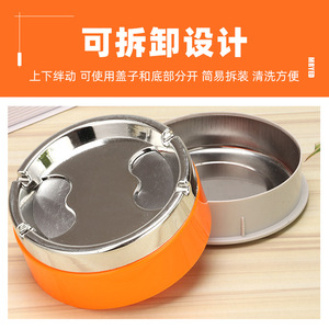 Cenicero redondo de acero inoxidable, giratorio, a prueba de polvo, para hoteles, KTV, cibercafés, tamaño pequeño, mediano y grande - Product Image 5