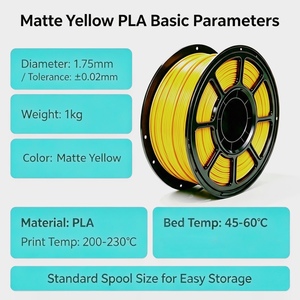 เส้นพลาสติก PLA สีเหลืองด้าน สำหรับเครื่องพิมพ์ 3 มิติ ขนาด 1.75 มม. ขายส่งจากโรงงาน คุณภาพคงที่ เหมาะสำหรับงานต้นแบบ FDM และการสร้างแบบจำลองตามสั่ง - Product Image 3
