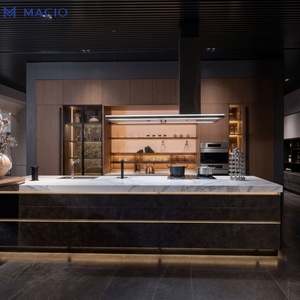 Gabinetes de Cocina de Madera Contrachapada de Lujo Italianos MACIO con Isla Central, Estructura de <span class=keywords><strong>OSB</strong></span> Pintada, Muebles a Medida para Proyectos de Villas - Product Image 2
