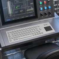 Teclado Industrial de Acero Inoxidable Personalizado de Precisión IP65 Resistente al Agua, 67 Teclas con Panel Táctil USB para Kiosco Médico, Máquina CNC