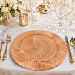 Assiettes de Présentation en Plastique Réutilisables de Luxe, Écologiques et Durables en PP, Motif Tressé Rétro 13 pouces, Personnalisables pour Mariages et Fêtes (Vente en Gros) - Product Image 5