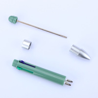 Stylo à bille perlé multicolore DIY Nouvelles recharges 4 couleurs Perles focales vierges Stylo promotionnel avec encre multicolore