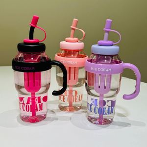Minimalist Design New Large Capacity <b>Straw</b> Type Ice Water <b>Cup</b> Heat Resistant Portable Plastic <b>Cup</b> - Product Image 1