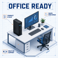 Komputer Desktop Smart Office Zhaoxin KX-U6780A CPU 16GB Memori 512GB NVMe SSD dengan Layar 23.8 inci
