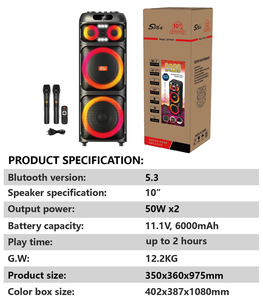 Altavoz de <span class=keywords><strong>Karaoke</strong></span> JQS9201, Altavoces Grandes para Fiestas al Aire Libre, Altavoz de <span class=keywords><strong>Karaoke</strong></span> de Alta Potencia con Micrófono y Bluetooth para el Hogar/Fiestas/Exterior - Product Image 6