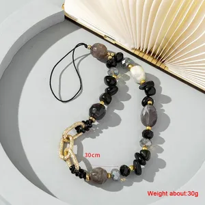 Nouvelle pierre naturelle cristal <span class=keywords><strong>perle</strong></span> courte chaîne de téléphone portable élégant femmes étui de téléphone portable charme lanière téléphone <span class=keywords><strong>pendentif</strong></span> - Product Image 2