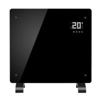 Chauffage à convection à panneau de verre avec thermostat réglable, protection contre la surchauffe et la basse température, contrôlé par application